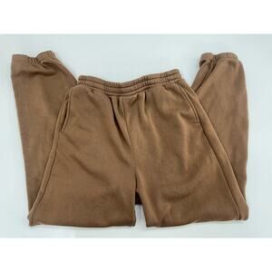 Simply Blessed Womens Sweatpants Size XL Chestnut Brown Elastic Waist Fleece